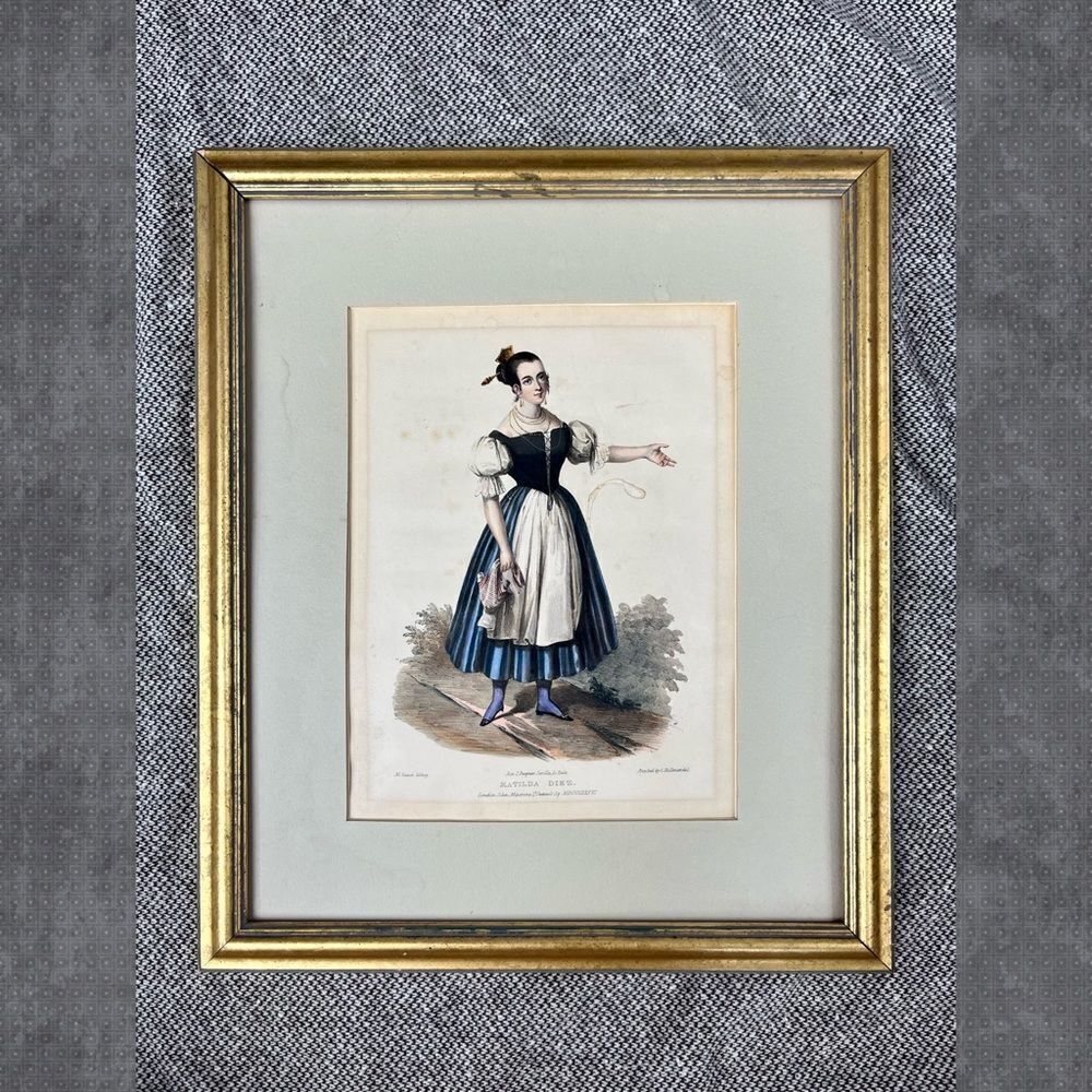 1836 MATILDA DIEZ Hand Colored Lithograph Spanish Dancer Jose Bécquer Art Framed